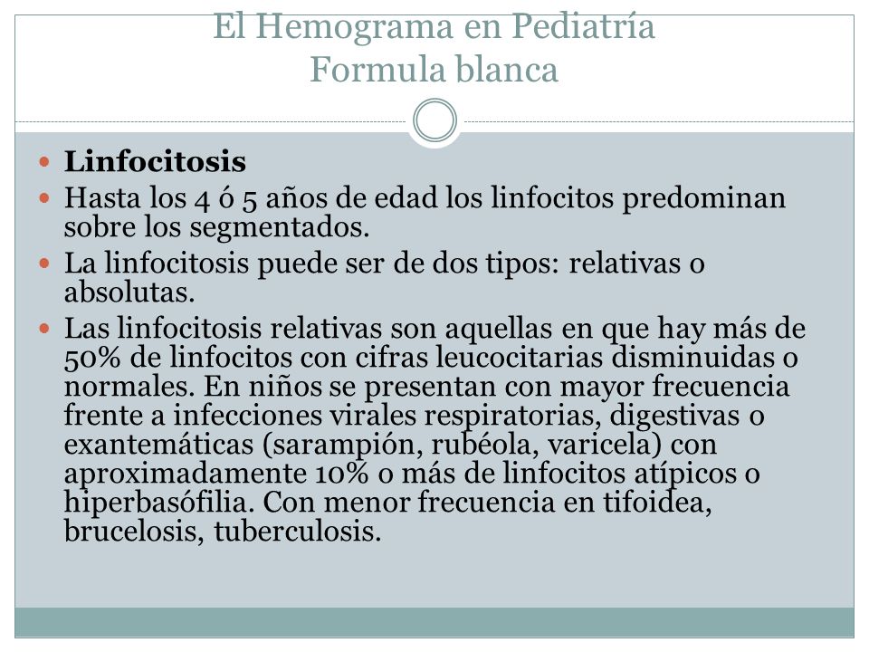 causas de linfocitosis y neutropenia en niños